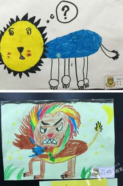 中加枫华国际小学艺术作品：小狮子系列
