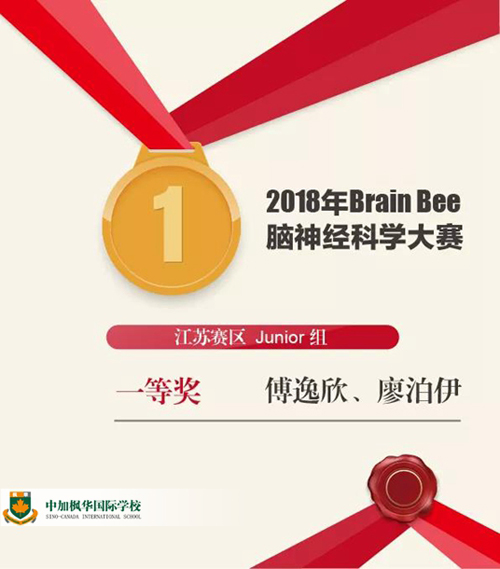 中加枫华学国际学校2018“Brain Bee大赛”一等奖