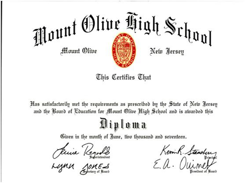 美国Mount Olive High School高中文凭