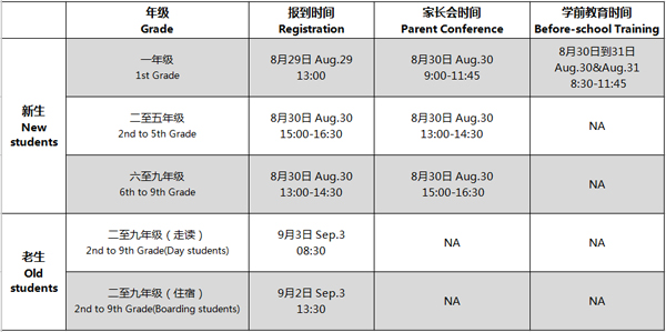 上海美高双语学校新学期开学报到须知